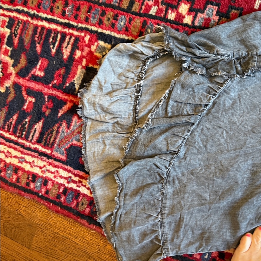 Gray Drawstring Pants with Ruffle Detail - Picture 5 of 8